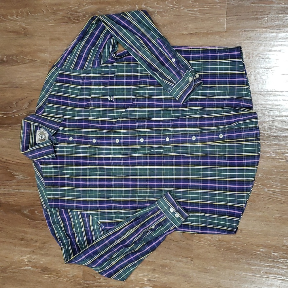 (S) Cinch Men's Plaid Tartan Casual Collared Rodeo Farmhouse Outdoors